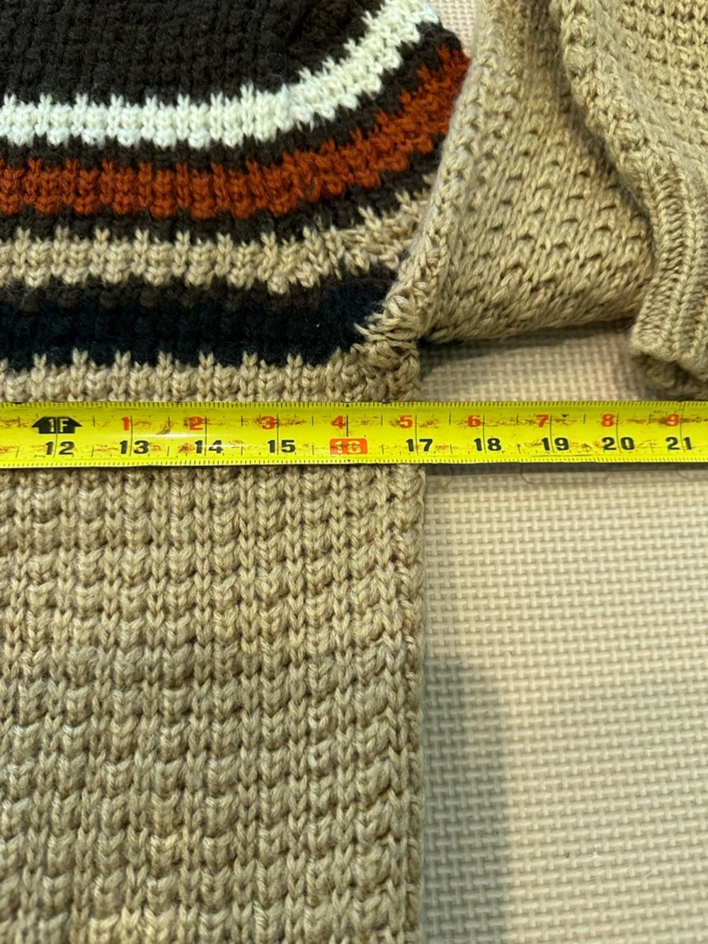 VTG Youngbloods Striped Knit Sweater Brown Rust Tan S Small Western Retro - Picture 7 of 9